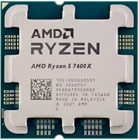 AMD Ryzen 5 7600X, Tray, 6pc, 0ec, 12t, Up to 5.3 GHz, Radeon Graphics