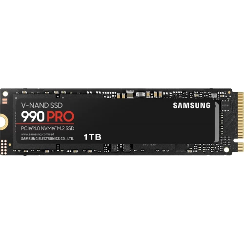 Samsung SSD 990 PRO, NVMe M.2 (MZ-V9P1T0BW), SSD M.2 Type 2280 (M), PCIe 4.0 x4, NVMe 2.0, 600 TB (TBW), Read/Write - 7450/6900 MBps, 1 TB