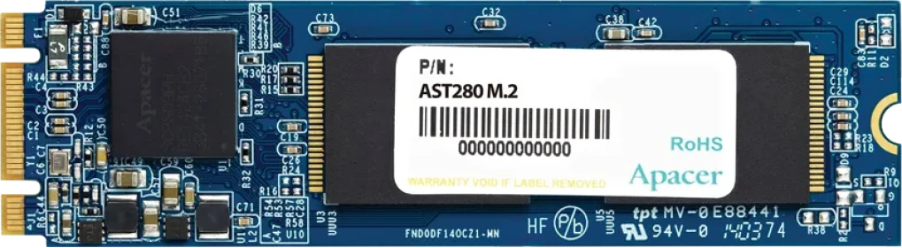 Apacer AST280 M.2 SATA III (AP480GAST280-1), SSD M.2 Type 2280 (M+B), SATA III, 280 TB (TBW), Read/Write - 520/495 MBps, 480 GB