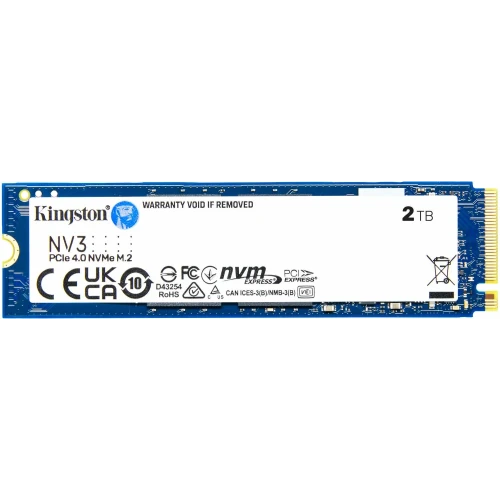 Kingston NV3, 2280 (SNV3S/2000G), SSD M.2 Type 2280 (M), PCIe 4.0 x4, NVMe 1.4, 640 TB (TBW), Read/Write - 6000/5000 MBps, 2 TB