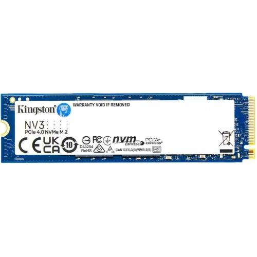 Kingston NV3, 2280 (SNV3S/4000G), SSD M.2 Type 2280 (M), PCIe 4.0 x4, NVMe 1.4, 1280 TB (TBW), Read/Write - 6000/5000 MBps, 4 TB
