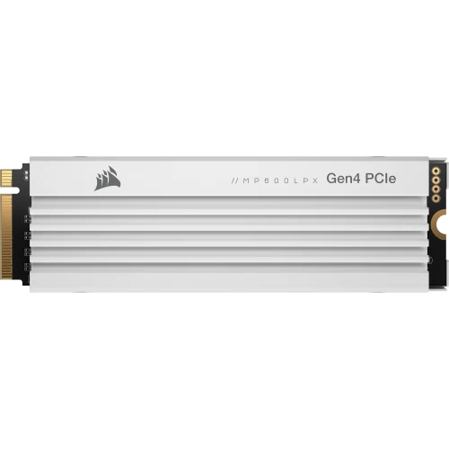 Corsair MP600 PRO LPX, White, with Heatsink (CSSD-F1000GBMP600PLPW), SSD M.2 Type 2280 (M), PCIe 4.0 x4, NVMe 1.4, 700 TB (TBW), Read/Write - 7100/5800 MBps, 1 TB