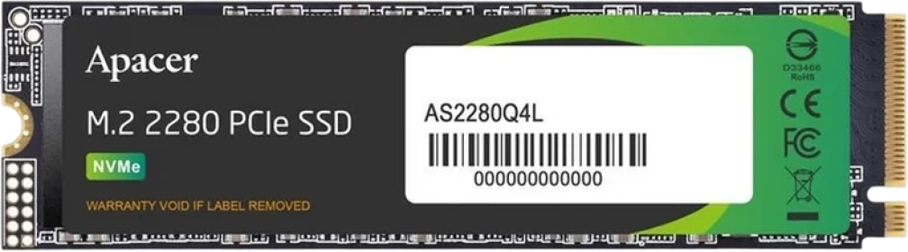 Apacer AS2280Q4L (AP1TBAS2280Q4L-1), SSD M.2 Type 2280 (M), PCIe 4.0 x4, NVMe 1.4, 600 TB (TBW), Read/Write - 3600/3000 MBps, 1 TB