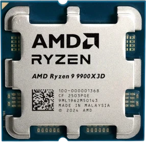 AMD Ryzen 9 9900X3D, Tray, 12pc, 0ec, 24t, Up to 5.5 GHz, Radeon Graphics
